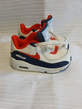 Nike Kids White Navy and Red Air Max Baby Sneakers